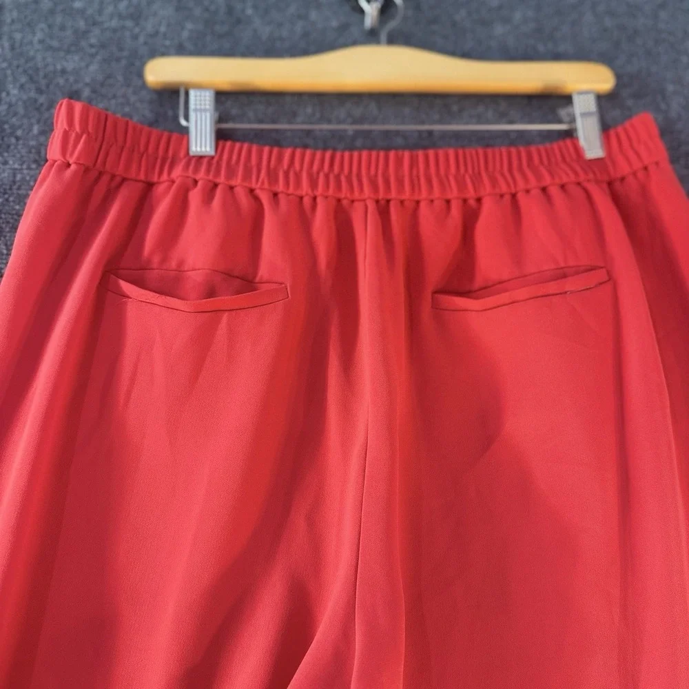 J.Crew Womens Red Pull On Jogger‎ Pants Size 14 Zip Pocket Career Casual Dressy